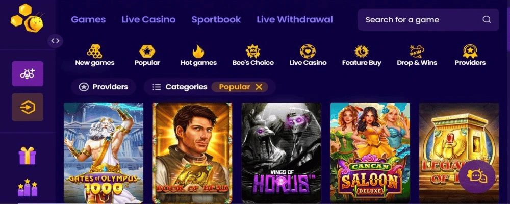 Wazbee Casino Website