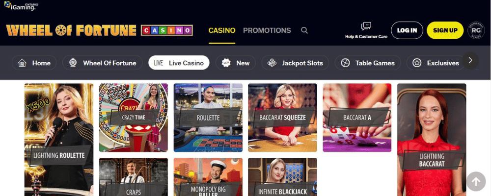 Wheel of Fortune Live Casino Ontario