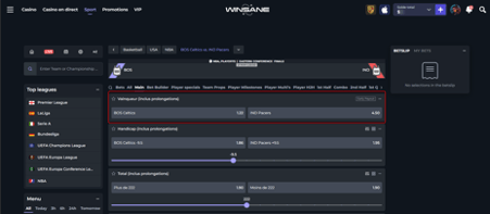 Winsane Sports cotes paris sportifs