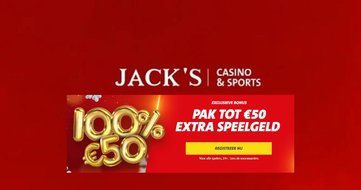 Exclusieve Bonus voor Jack's spelers: wil jij tot €50 extra speelgeld?