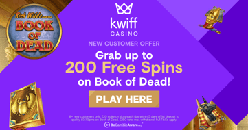 Kwiff Casino Welcome Bonus: Wager £20 And Receive 200 Bonus Spins