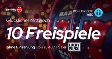 Lucky Wins Casino: Jeden Mittwoch 10 Freispiele gratis + bis zu 480 extra