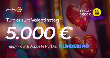 Wunderino Valentinstags-Turnier 2026 mit 5.000 € Preisgeld
