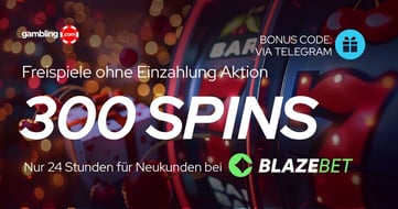 BlazeBet: 300 Freispiele ohne Einzahlung für Neukunden