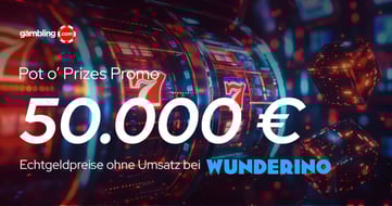 Wunderino „Pot o’ Prizes“: 50.000 € bei laufender Slot-Promo