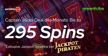 Jackpot Piraten Captain Jacks Deal des Monats Promo: Bis zu 295 exklusive Freispiele sichern