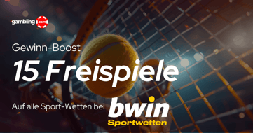 Gewinn-Boost Promo bei Bwin - 5 € setzen und 15 Freispiele gratis