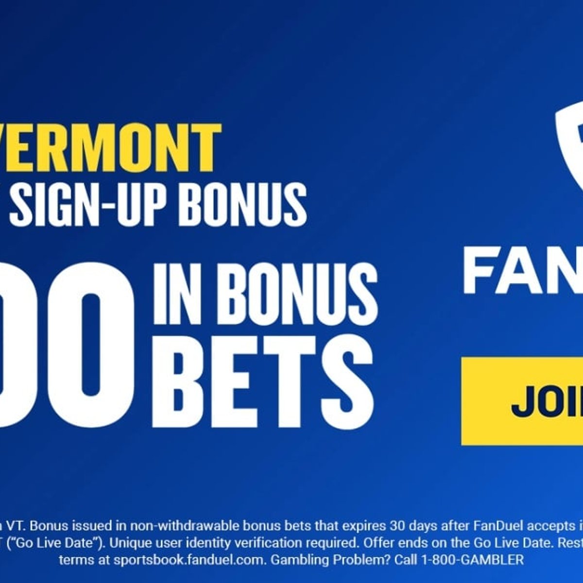 FanDuel Vermont Promo Code Get 300 in Bonus Bets for Signing Up