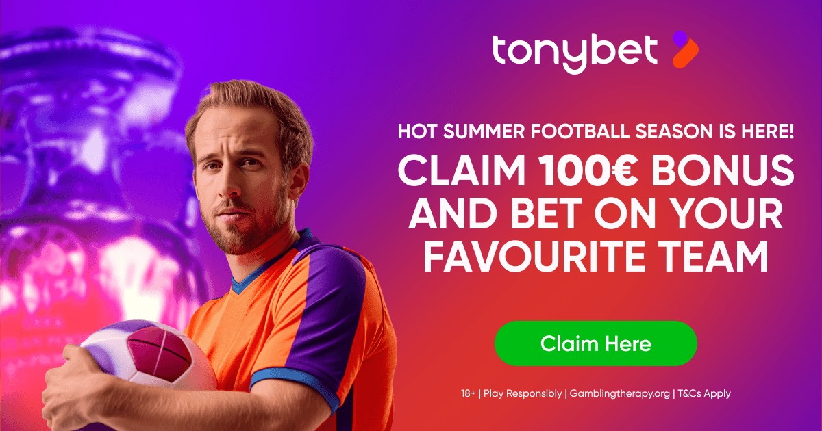 TonyBet Welcome Offer: 100% First Deposit Bonus Up To €100