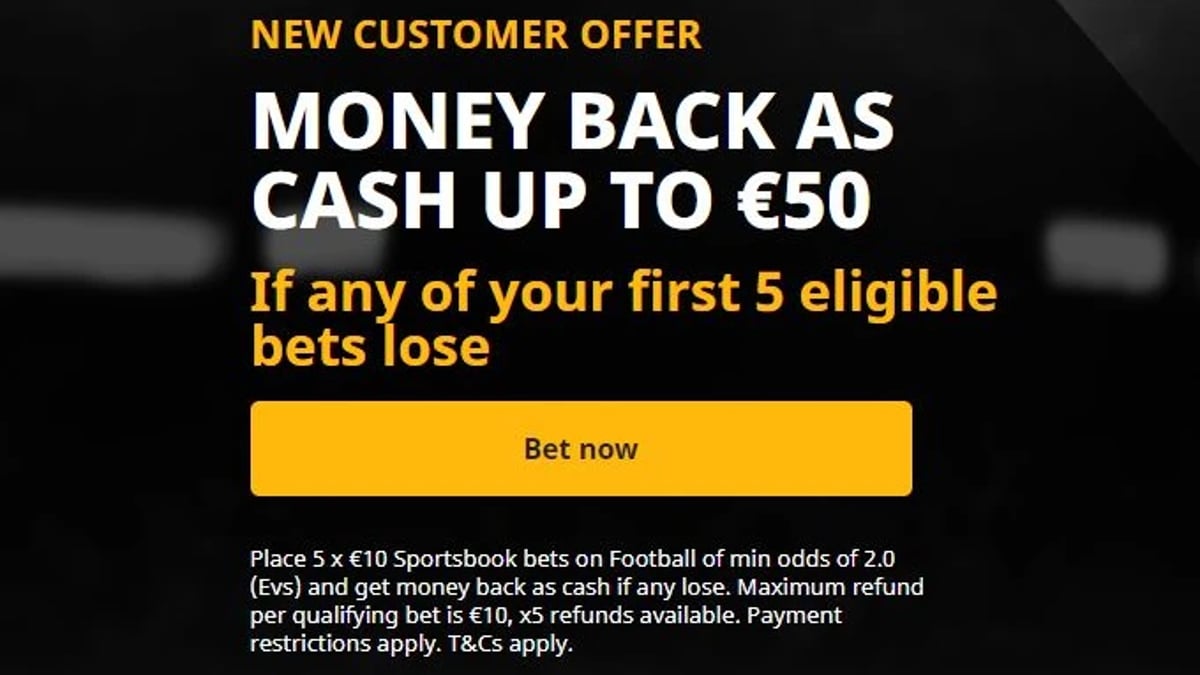 Betfair Sportsbook Promo: Claim Up To €50 Money Back If Your Bets Lose