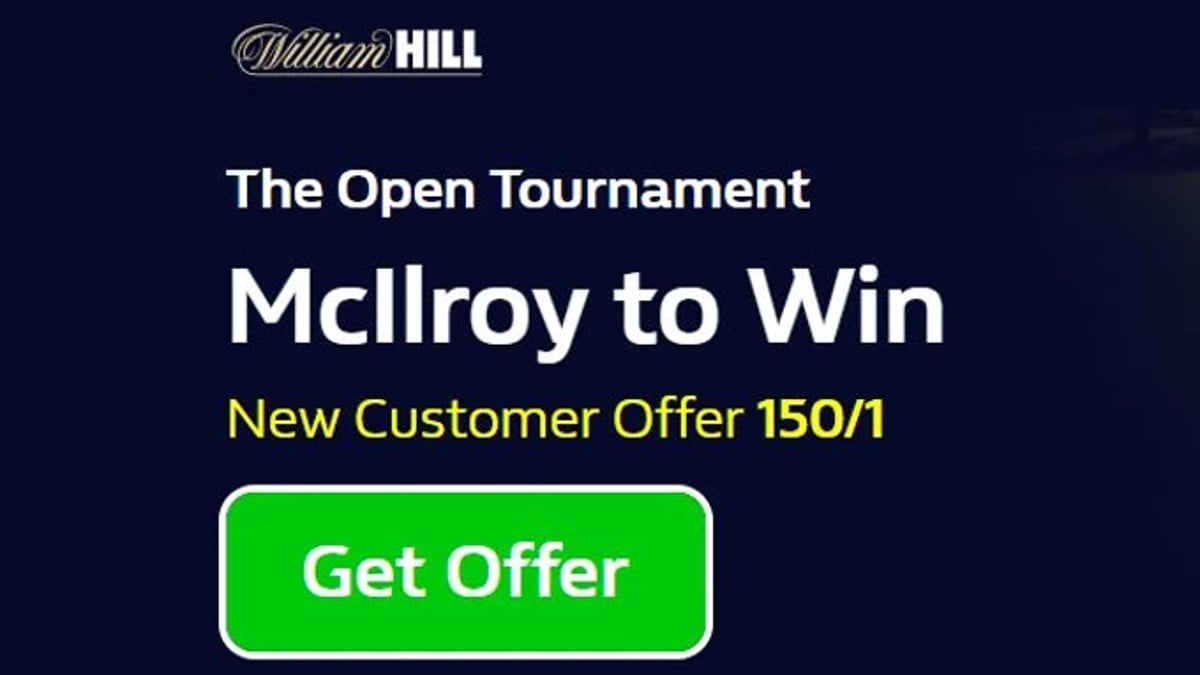 Back Rory McIlroy at 150/1 to Win The Open Championship With William Hill