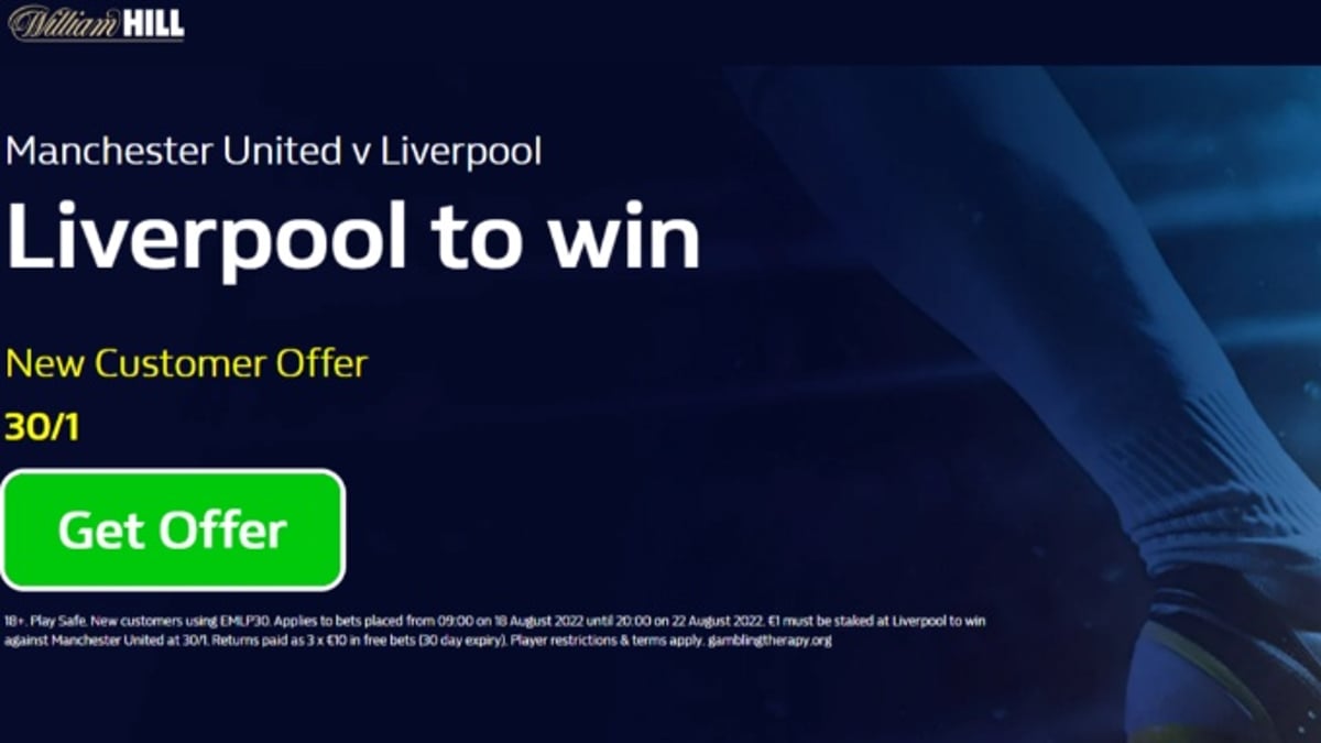Manchester United vs Liverpool Odds: William Hill Offering 30/1 On Klopp’s Men To Win