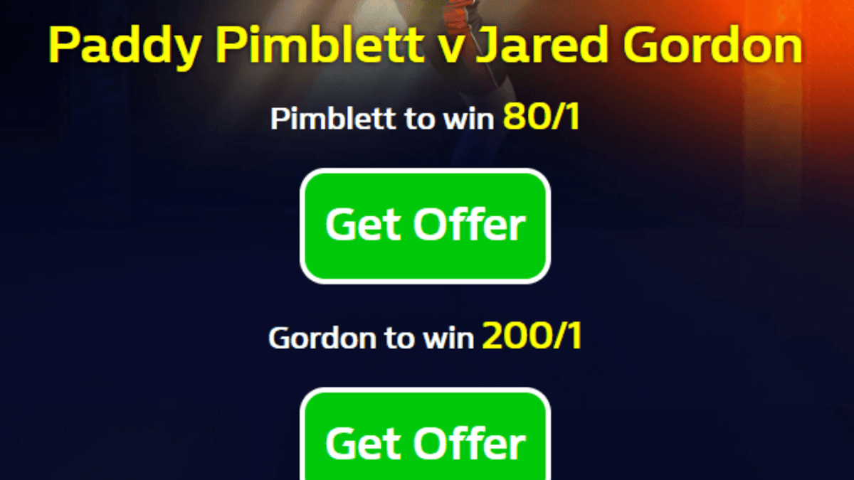 Pimblett v Gordon Betting Promo: Back Pimblett at 80/1 Odds or Gordon at 200/1 with William Hill