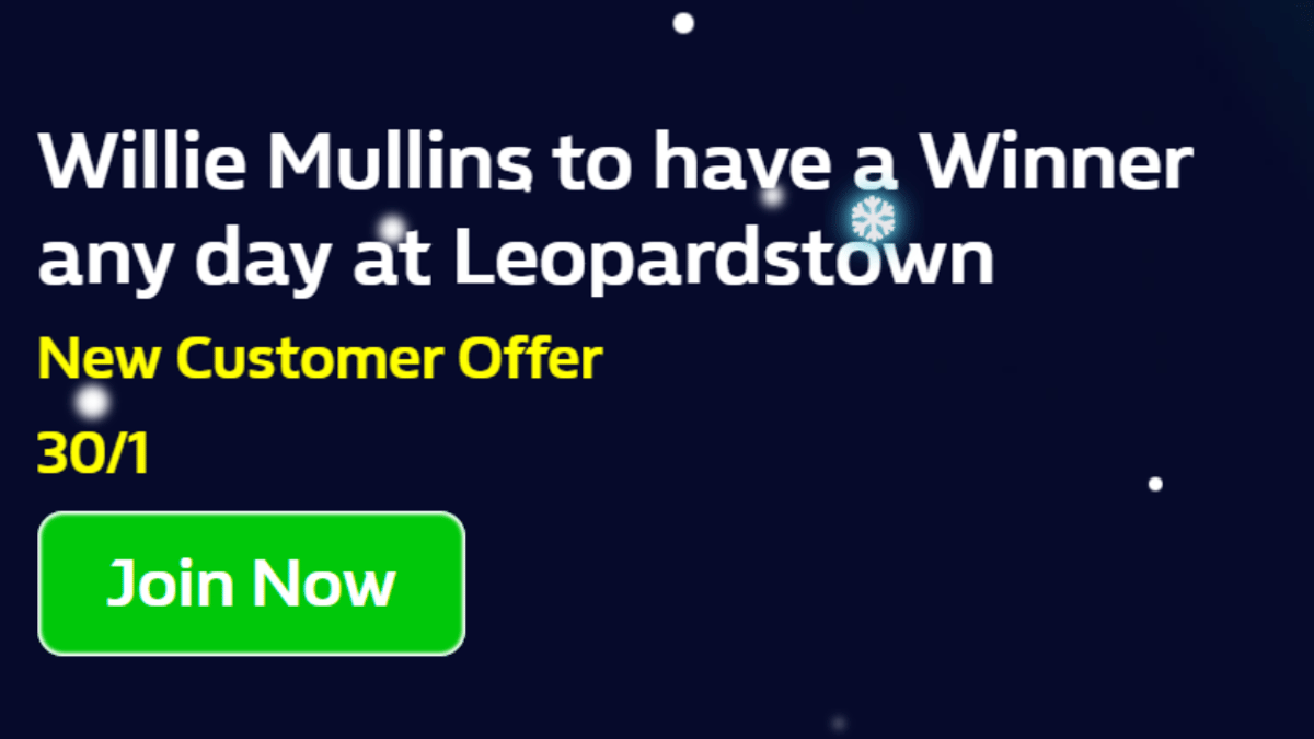 Horse Racing Offer: Get 30/1 that Willie Mullins Has a Winner at Leopardstown with William Hill
