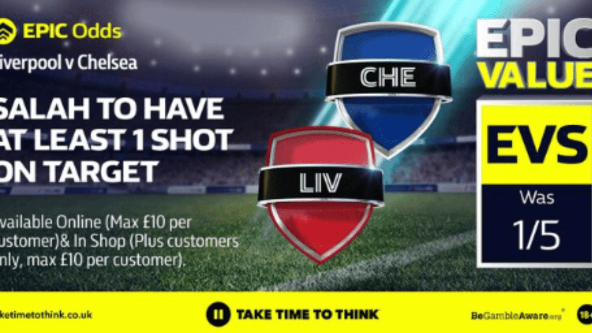 Liverpool vs Chelsea Odds: Mo Salah to Have Shot on Target - Was 1/5 - Now Evens With William Hill