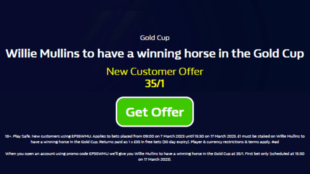 Cheltenham Betting Offers: Back Willie Mullins at 35/1 odds to Win the Gold Cup with William Hill