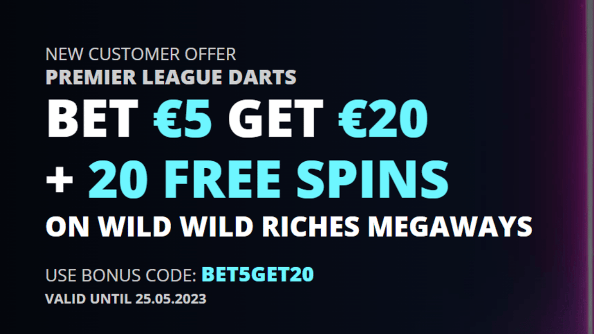 Premier League Darts Odds: Bet €5 Get €20 Free Bets &amp; 20 Free Spins with Novibet