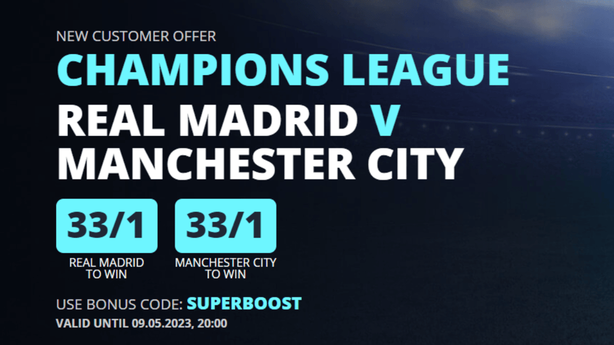 Real Madrid vs Man City Betting Promo: Back Madrid or City at 33/1 Odds to Win with Novibet