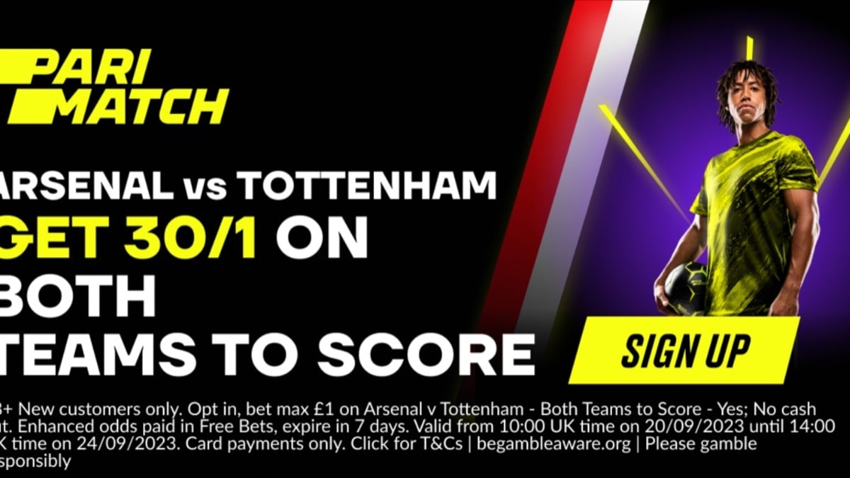 Premier League Betting Offer: Back BTTS In Arsenal vs Tottenham At 30/1