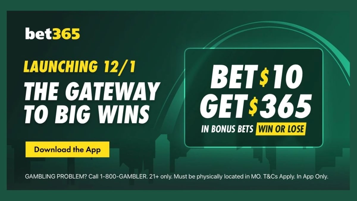 bet365 Missouri Pre-Launch Offer: $365 Bonus Bets on Dec. 1 (11/18) bet365 Missouri Pre-Launch Offer: $365 Bonus Bets on Dec. 1 (11/18)