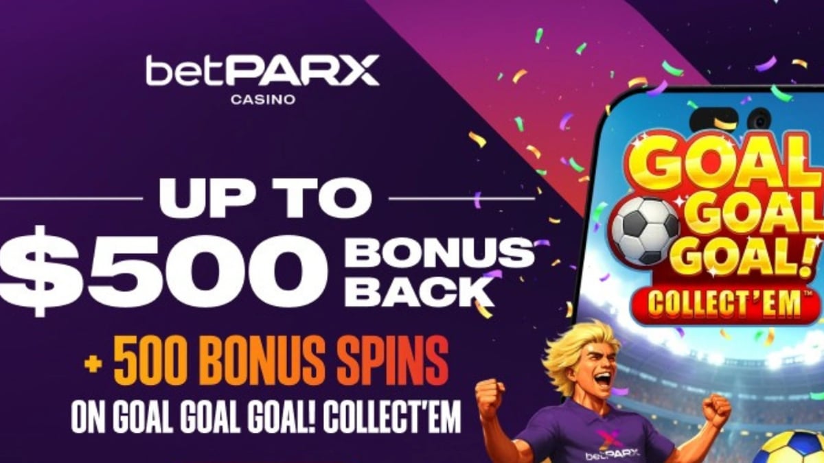 betPARX Casino Promo Code: Up to $500 Back + 500 Bonus Spins on Goal Goal Goal Collect'Em betPARX Casino Promo Code: Up to $500 Back + 500 Bonus Spins on Goal Goal Goal Collect'Em