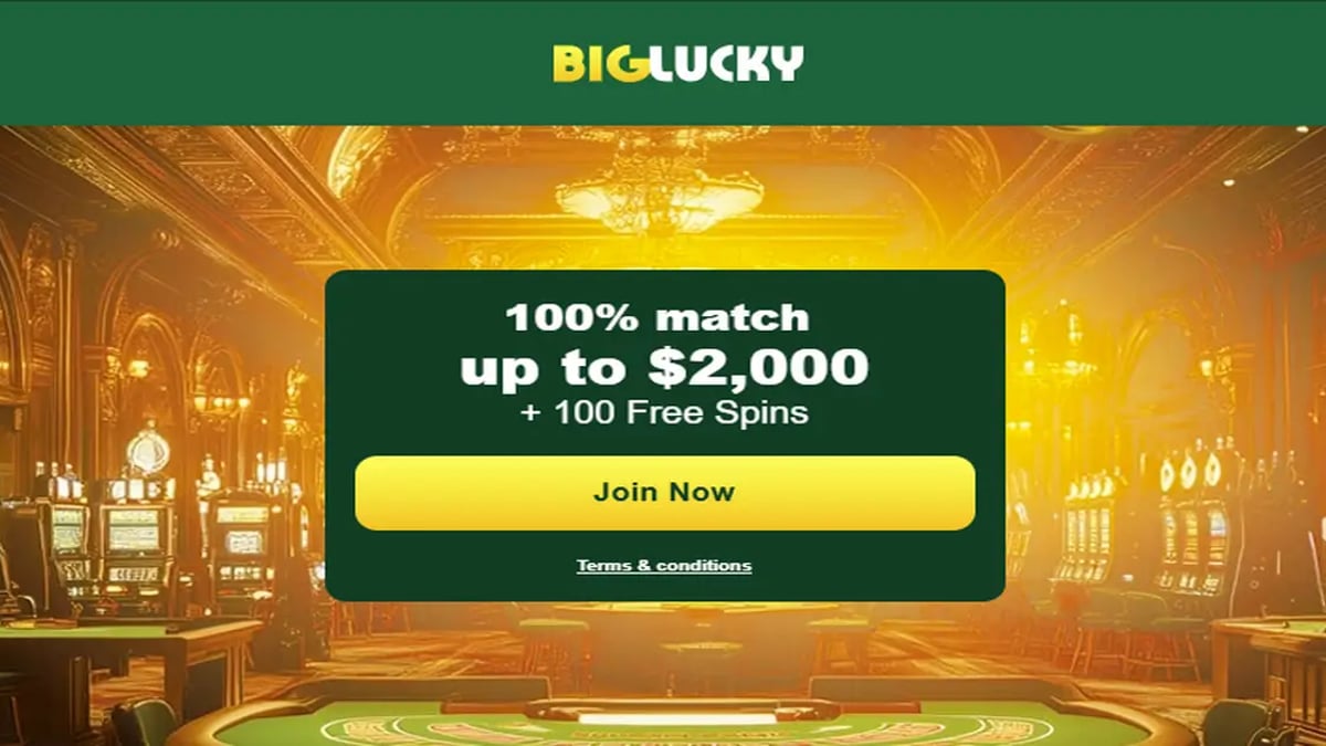 Exclusive: New Big Lucky Casino Offers Up to C$2,000 + 100 Free Spins