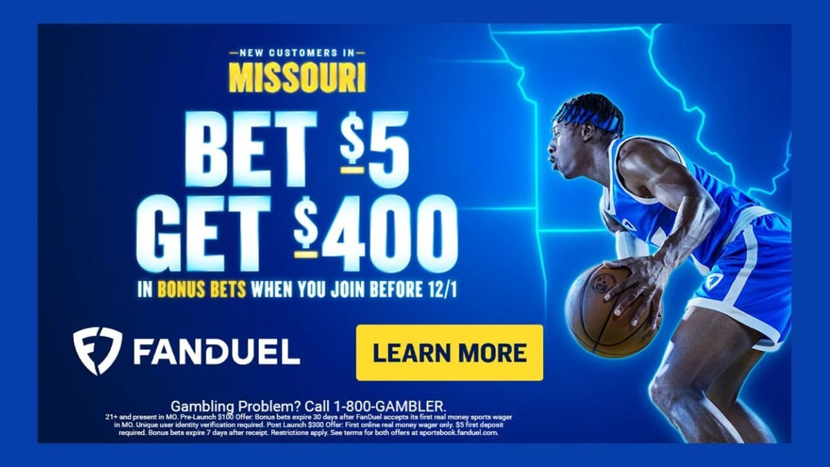 FanDuel Missouri Promo Code: Lock In $400 in Bonus Bets Before Launch (Nov. 19) FanDuel Missouri Promo Code: Lock In $400 in Bonus Bets Before Launch (Nov. 19)