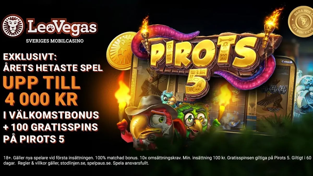 LeoVegas lanserar Pirots 5 – ELK Studios egyptiska äventyrsslot med 10 000x maxvinst LeoVegas lanserar Pirots 5 – ELK Studios egyptiska äventyrsslot med 10 000x maxvinst