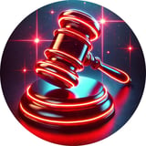 red glowing gavel