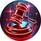 red glowing gavel