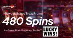 Lucky Wins Midweek Sweet Treat Promo: Bis zu 480 Freispiele sichern!