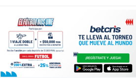 Imagen del bono Betcris apuestas Mexico vs Sudáfrica