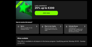 Spinit Live Cashback Promo