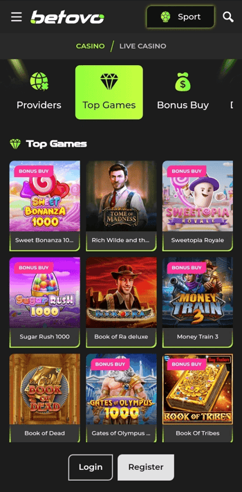 Betovo Casino Mobile App_Site