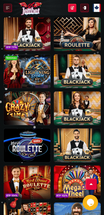Jettbet Casino sur Mobile
