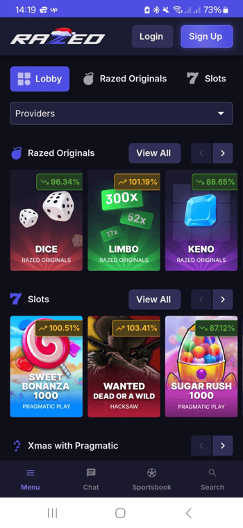 Razed Casino Mobile ROC