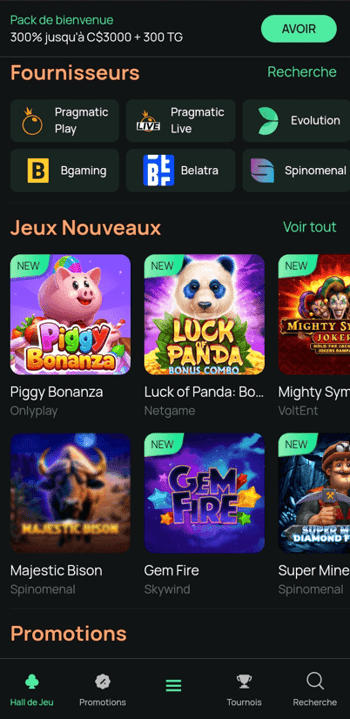 Ritzo Casino sur Mobile