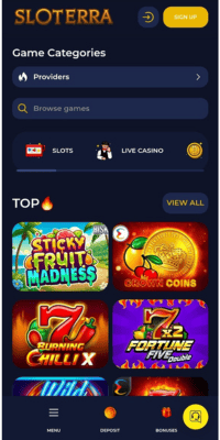 Sloterra Casino Mobile App_Site