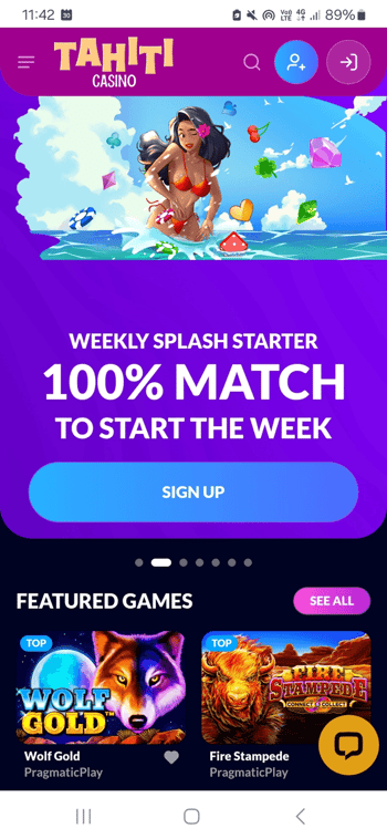Tahiti Casino Mobile