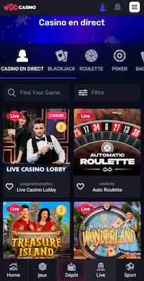 Woo Casino en direct