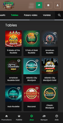 Yukon Gold Casino sur mobile
