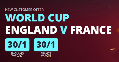 World Cup Free Bets: Back England or France at 30/1 with Novibet