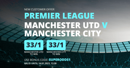 Man Utd vs Man City Odds: Back Either Team at 33/1 to Win Saturday’s Derby With Novibet