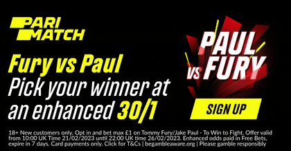 Paul vs Fury Betting Promo: Get 30/1 Odds On Jake Paul or Tommy Fury To Win with Parimatch