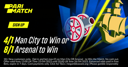 Man City vs Arsenal Betting Promo: Get Odds of 4/1 Man City or 8/1 Arsenal With Parimatch