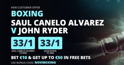 Canelo vs Ryder Betting: Get 33/1 Odds On Saul Alvarez To Beat John Ryder with Novibet