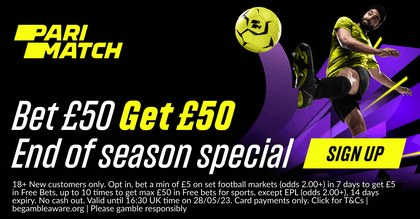 Football Betting Promo: Bet £50 to get £50 in Free Bets with Parimatch