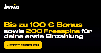 Willlkommens Promo bei Bwin: Bis 100 € und 200 Freispiele