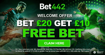 Bet442 Welcome Offer: Bet £20 And Get A £10 Free Bet
