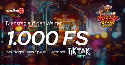 TikTakBet: Bis zu 1.000 Freispiele bei Bigger Bass Splash am Dienstag